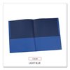 Universal Two-Pocket Portfolio, Embossed Leather Grain Paper, Light Blue, PK25 UNV56601EE